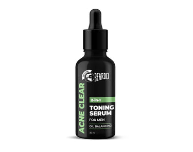 Beardo 2-in-1 Anti Acne Serum + Toner For Men, 30ml | Face Serum For Men | Acne Serum with AHA & Niacinamide | Reduces Pores & Acne Scars for Smooth Skin